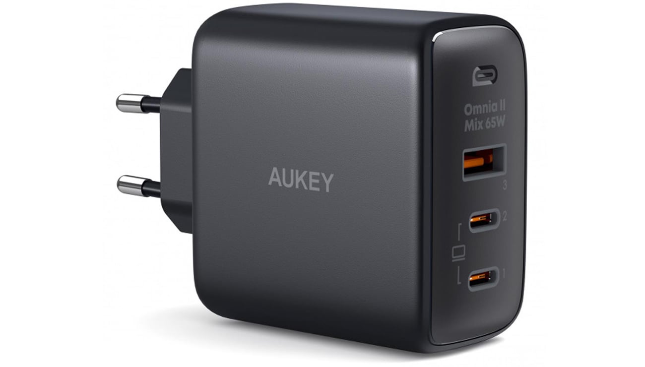 Ładowarka GaN Aukey 65W PD 2x USB-C USB-A