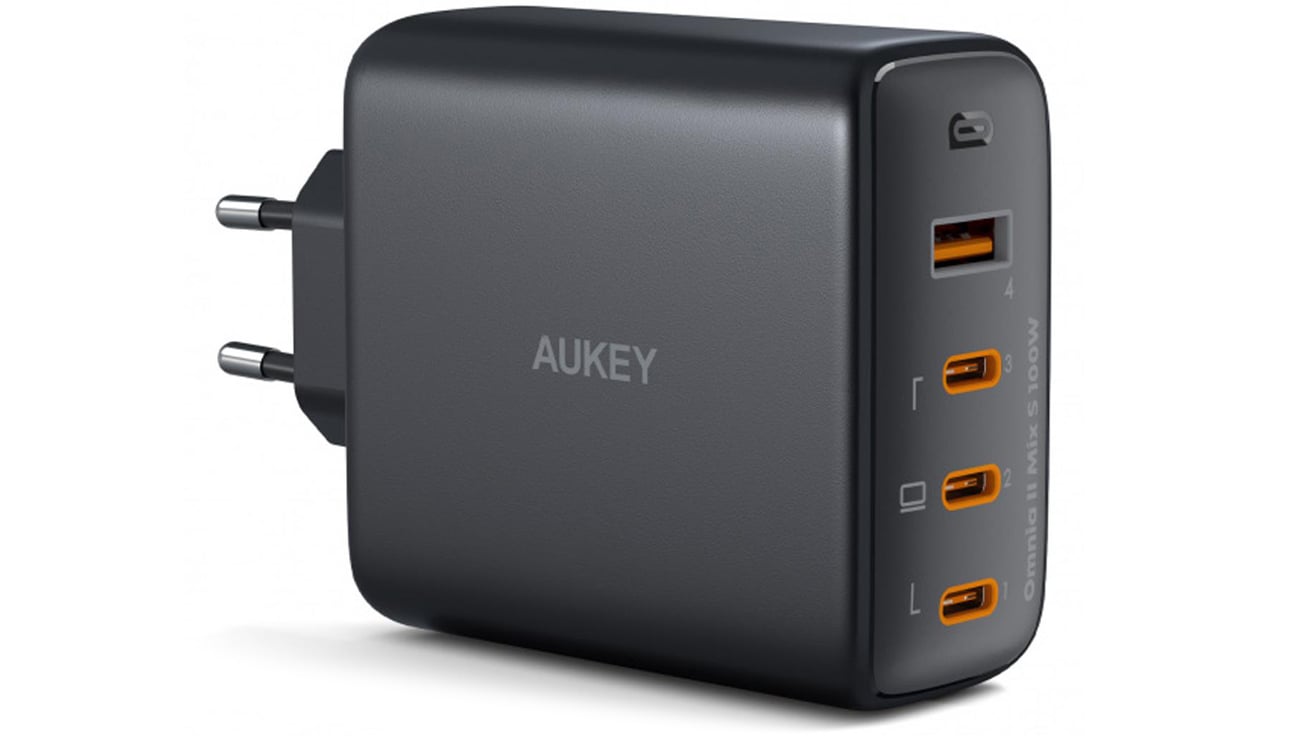 Ładowarka Aukey GaN PD 100W 3x USB-C USB-A