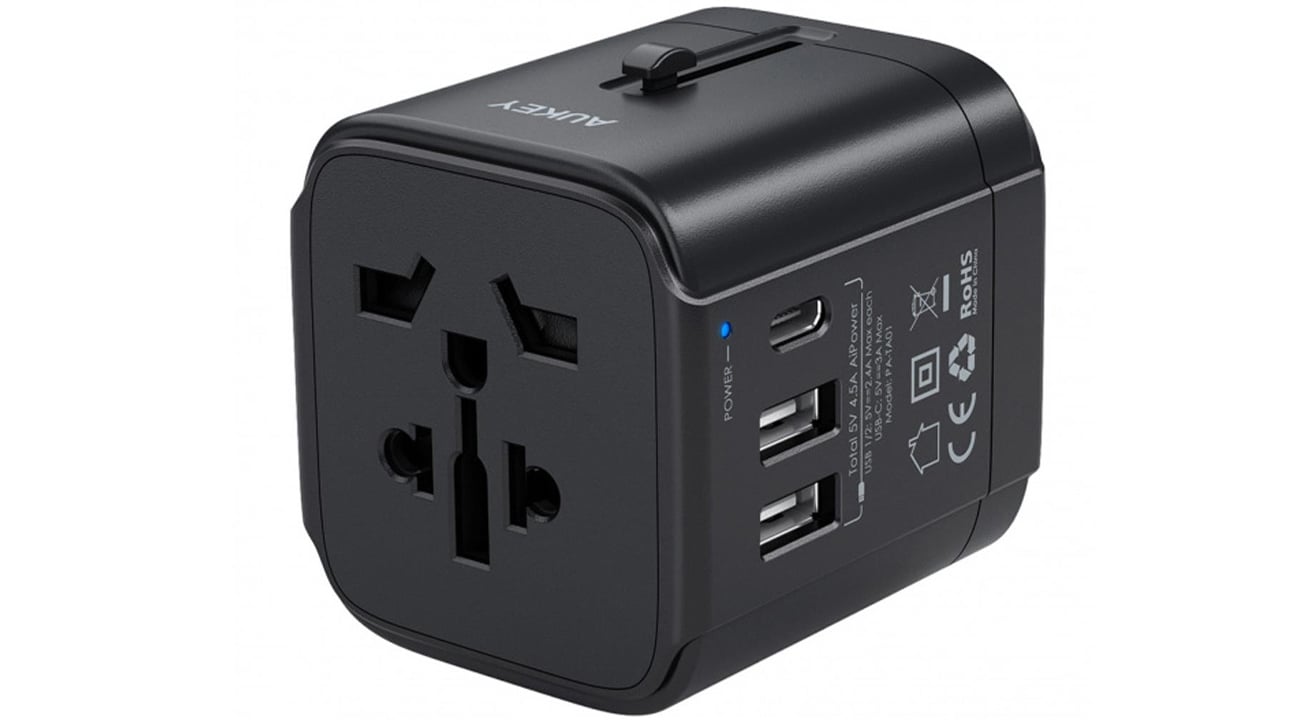 Ładowarka podróżna Aukey - adapter EU/US/UK/AUS 15W