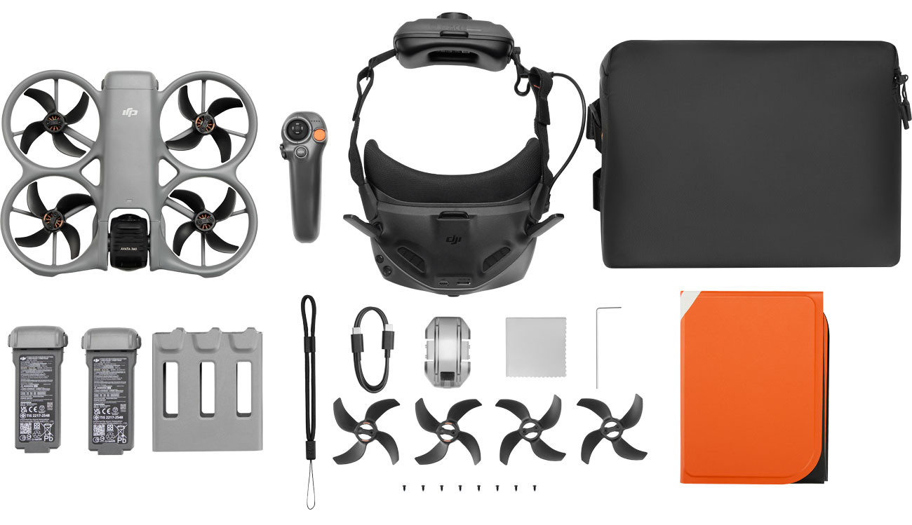 Zawartość zestawu DJI Avata 360 Motion Fly More Combo (RC 2)