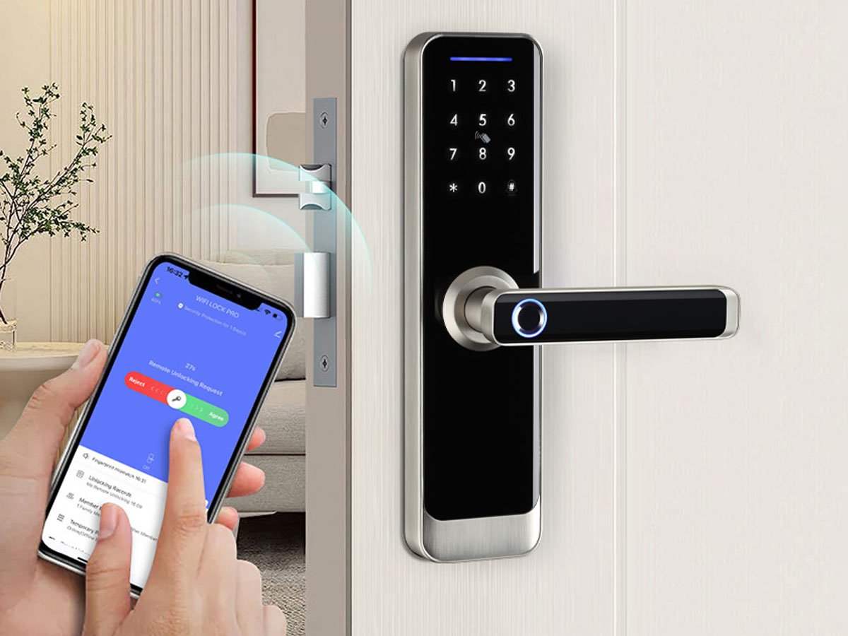 Inteligentny zamek cyfrowy Avatto SDL-A270-S -5572 Wi-Fi Srebrny - Grafika lifestyle