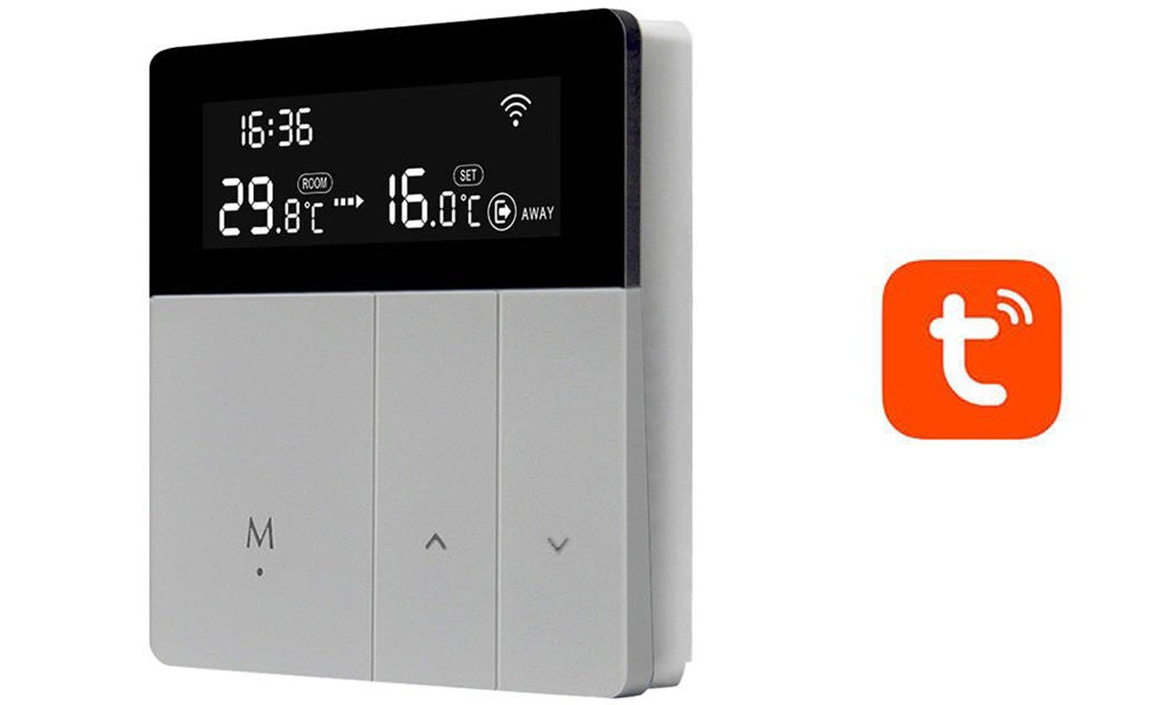 Inteligentny termostat Avatto WT50 Wi-Fi TUYA - Widok od przodu pod kątem