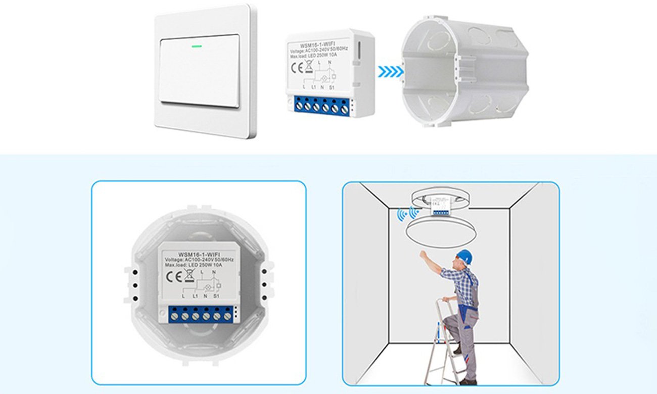 Inteligentny przełącznik dopuszkowy ZigBee Avatto ZWSM16-W2 TUYA - Bezproblemowy montaż