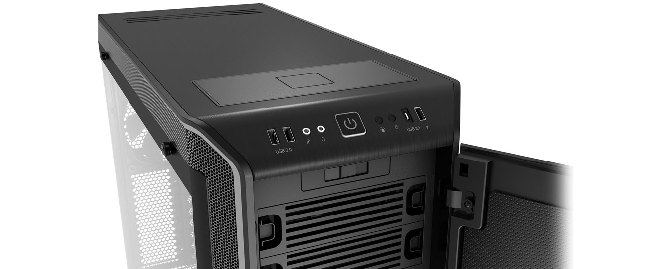 be quiet! Dark Base Pro 900 Silver Rev.2 przyciski i porty