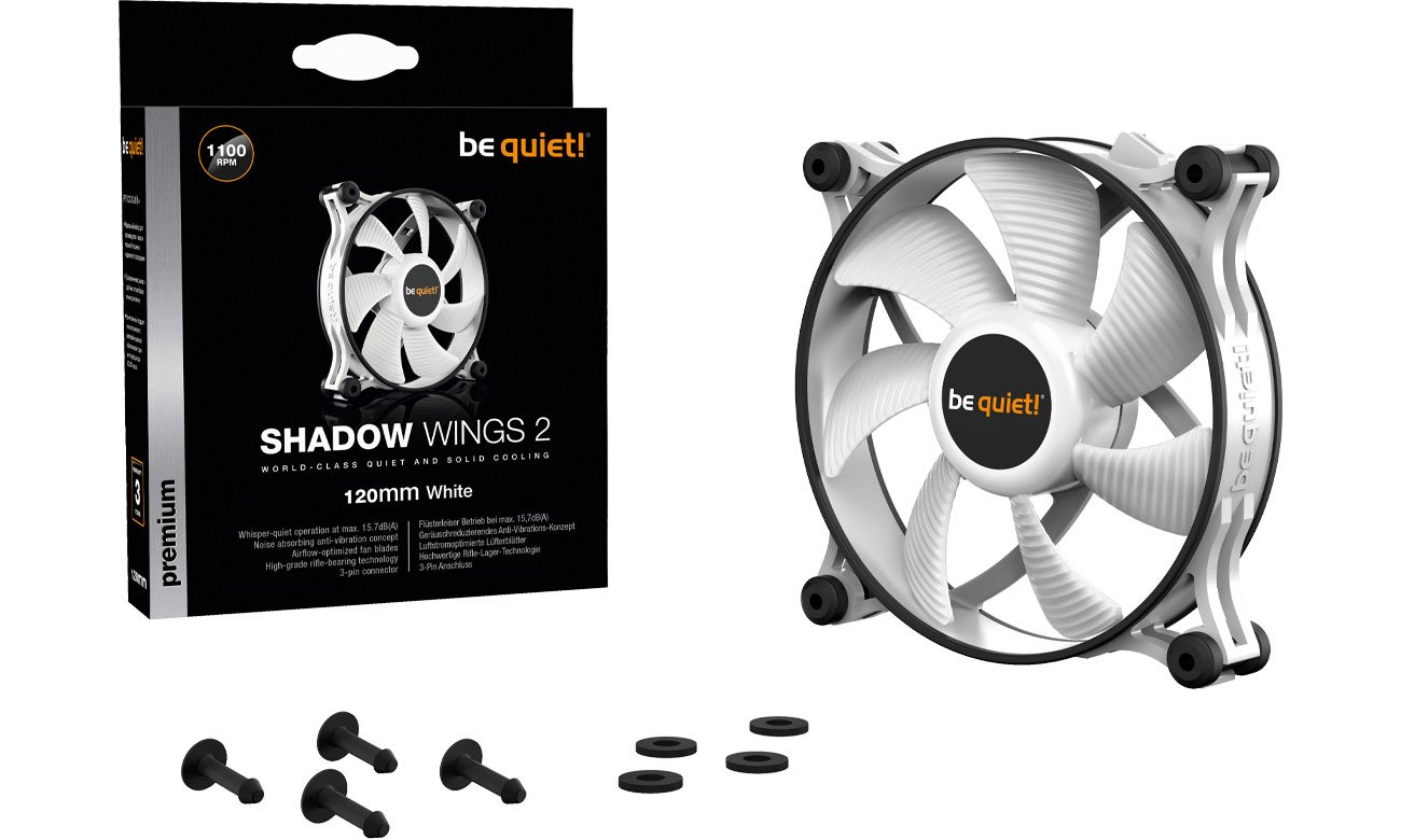 Wentylator do komputera be quiet! Shadow Wings 2 White 120mm BL088