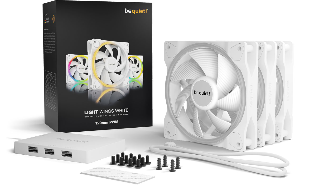 be quiet! Light Wings White 120 PWM Zestaw
