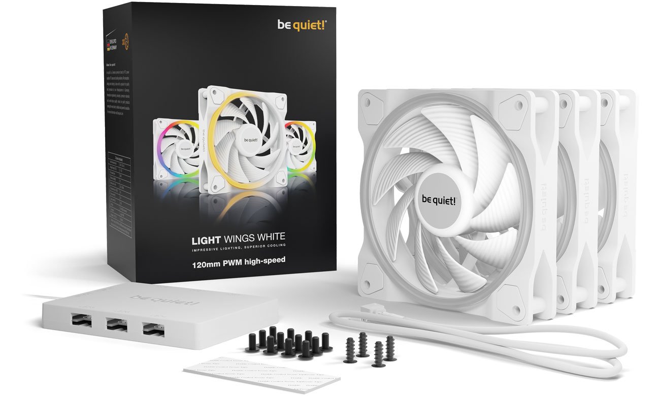 be quiet! Light Wings White 120 PWM high-speed Zestaw