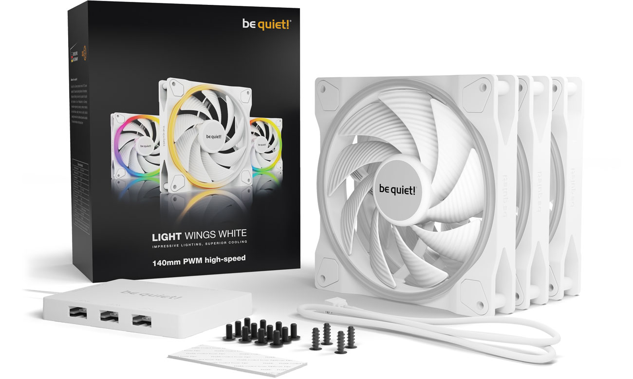 be quiet! Light Wings White 140 PWM high-speed Zestaw