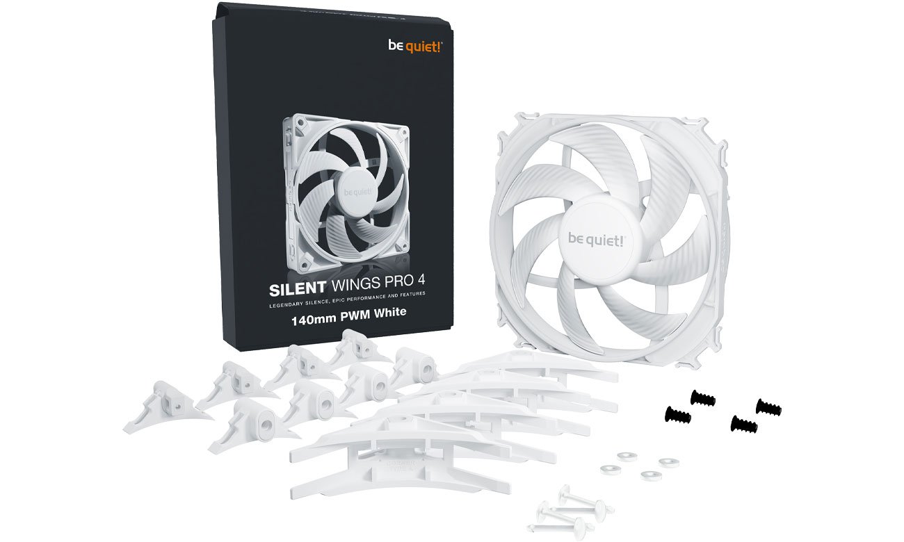 be quiet! Silent Wings PRO 4 PWM White 140 mm zestaw