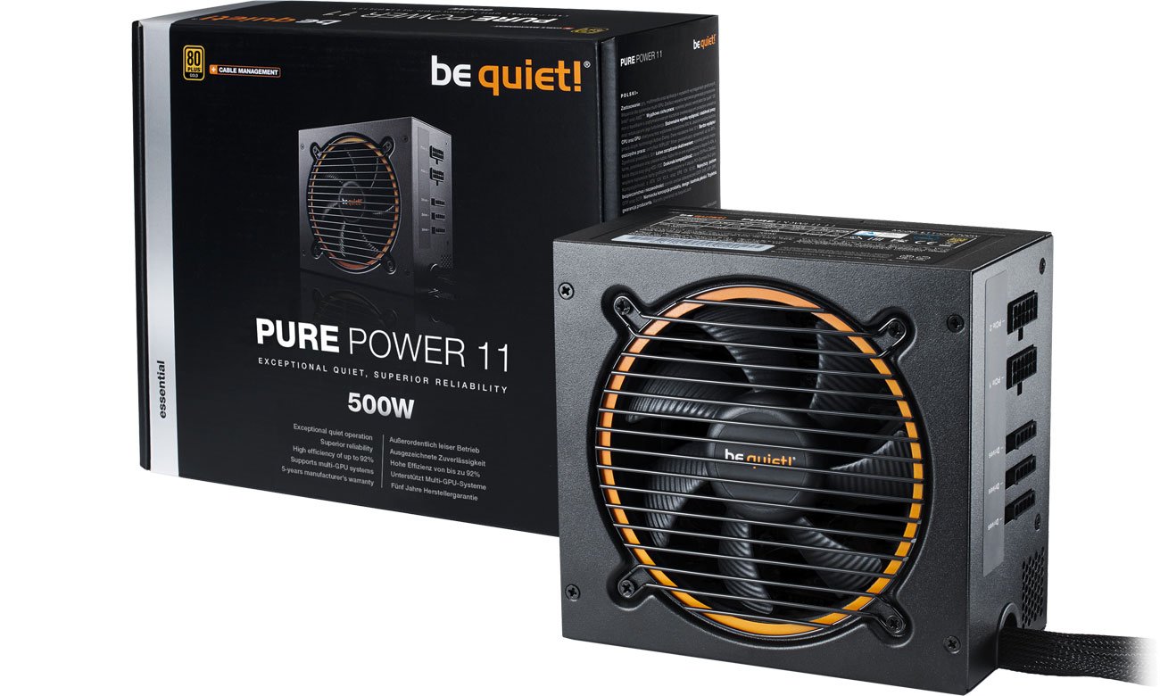 Zasilacz komputerowy be quiet! 500W PURE POWER 11 CM BN297
