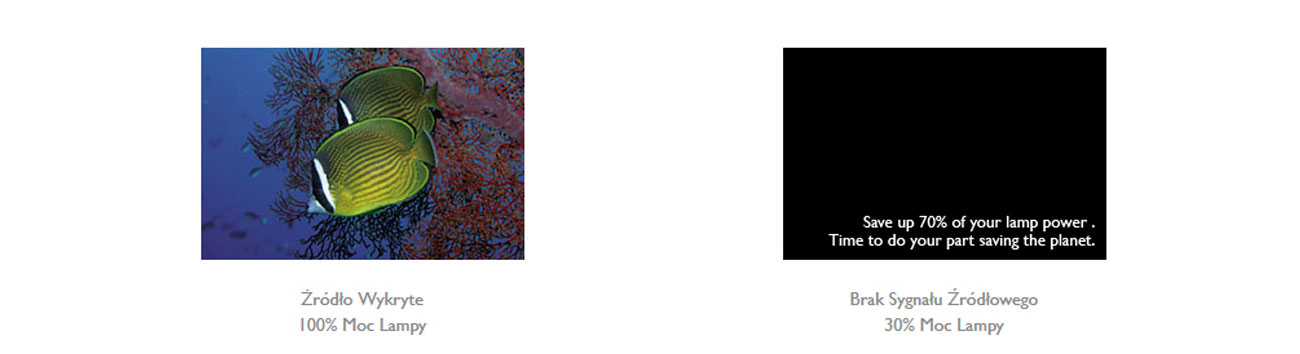 Projektor BenQ MX720 tryb braku sygnału źródłowego