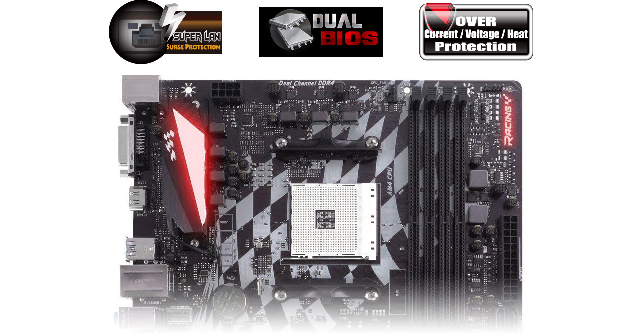 Biostar X370GT3 Zabezpieczenia