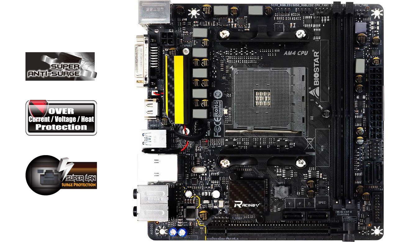 Biostar X370GTN Zabezpieczenia