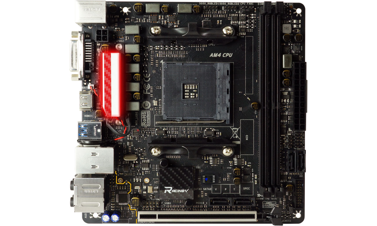 Biostar X470GTN Przód, zabepieczenia