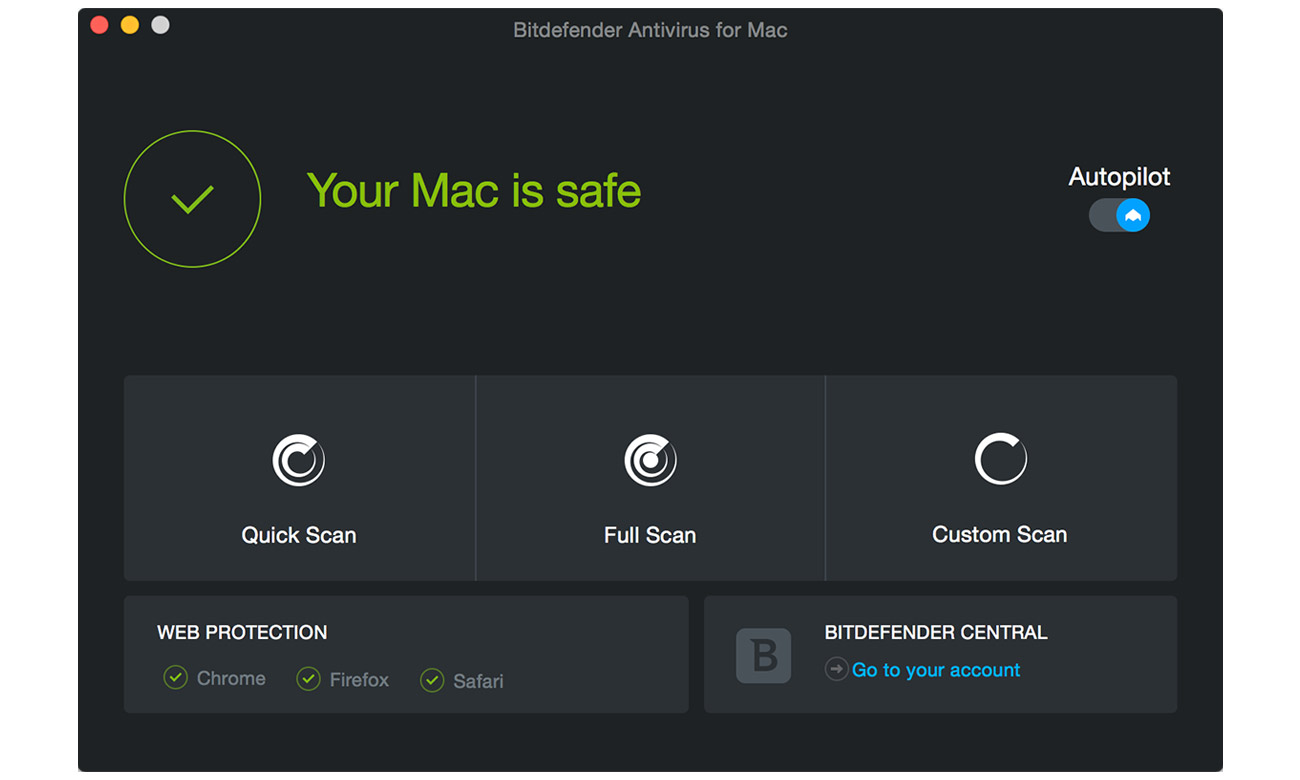 Bitdefender Antivirus for Mac 2019 Funkcje ochrony komputera Mac