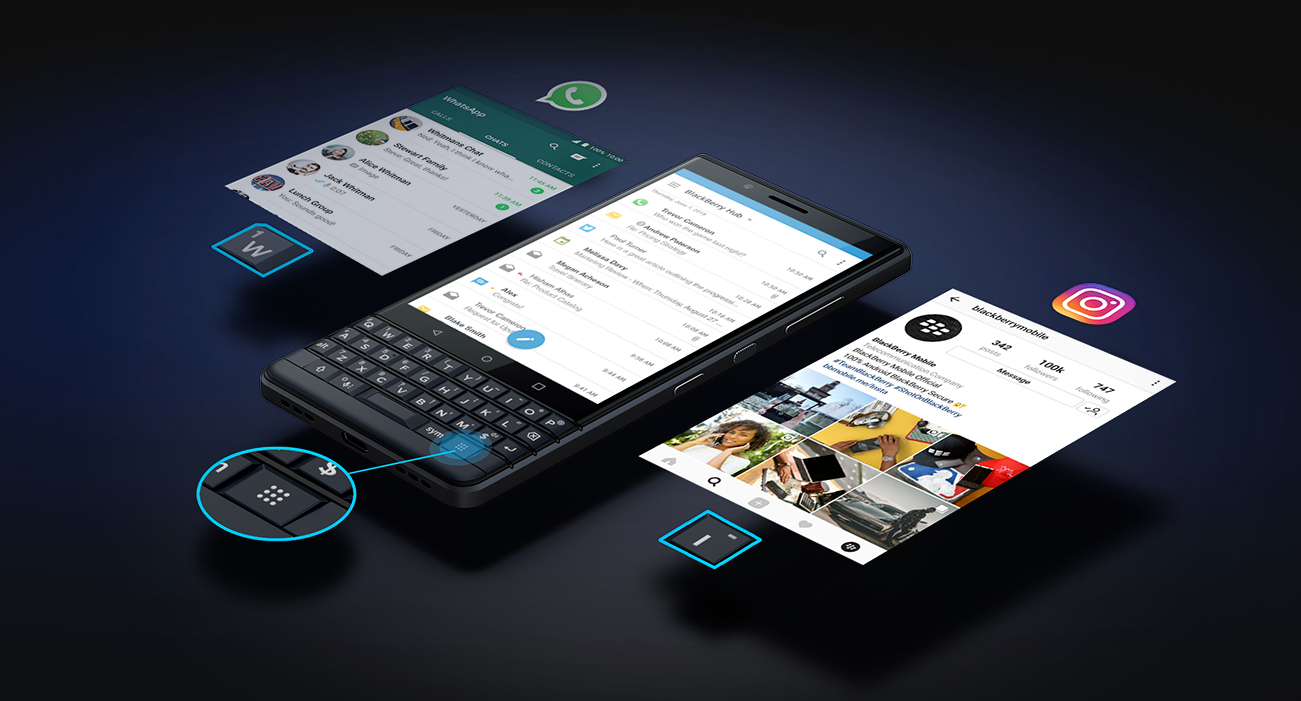 BlackBerry KEY2 LE klawiatura QWERTY