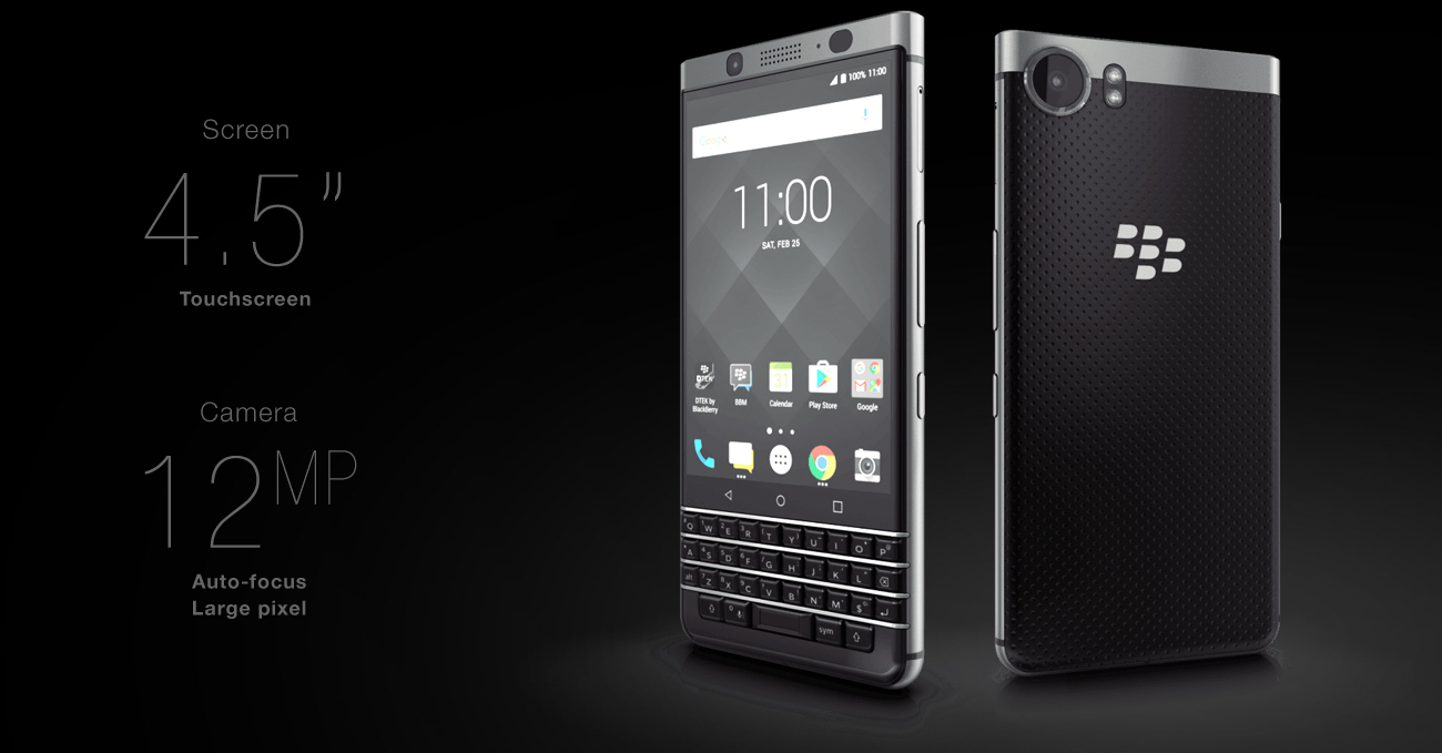 srebrny BlackBerry KEYOne aluminiowa rama odporny ekran
