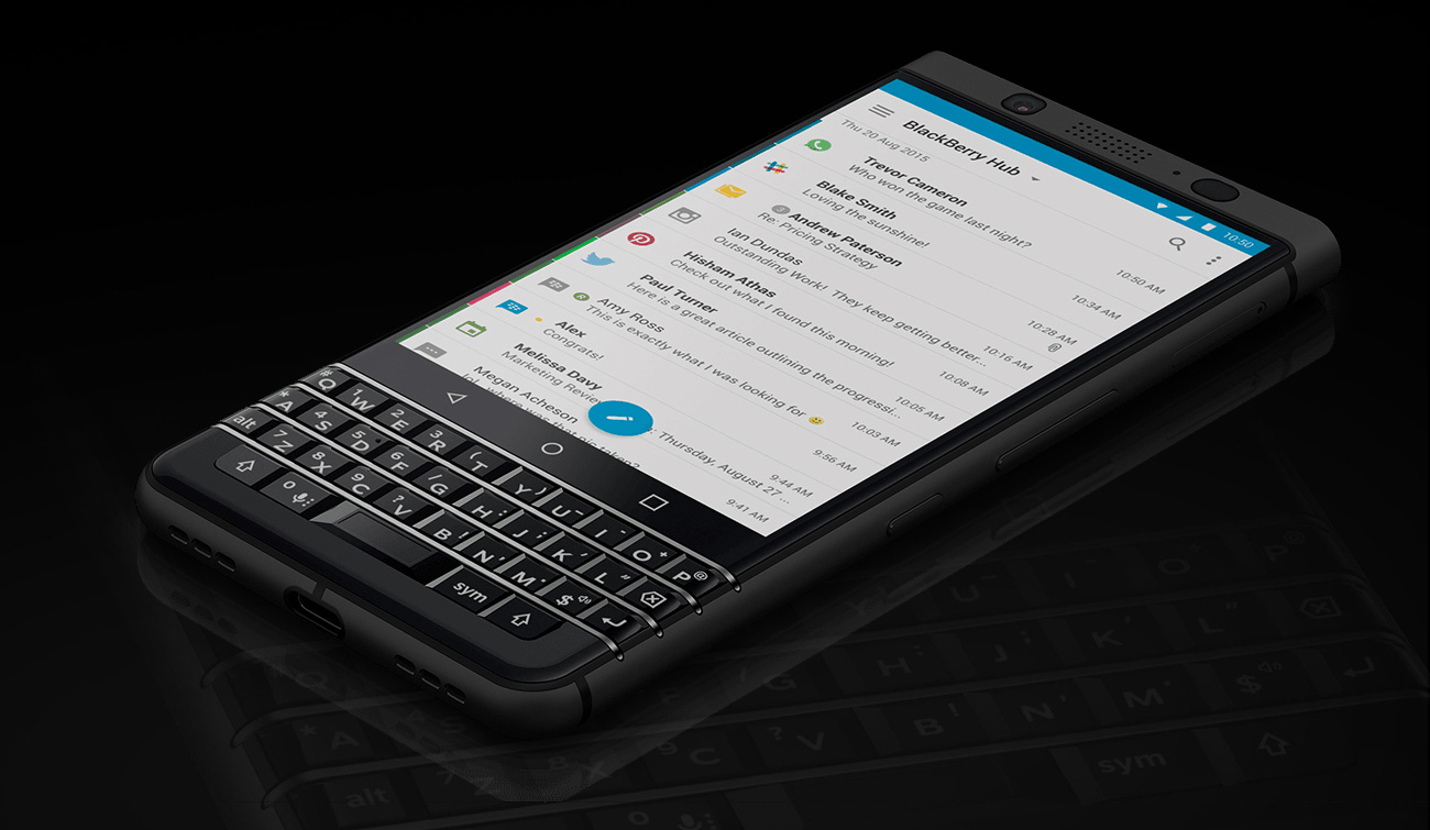 BlackBerry KEYOne zarządzanie wiadomościami Blackberry HUB