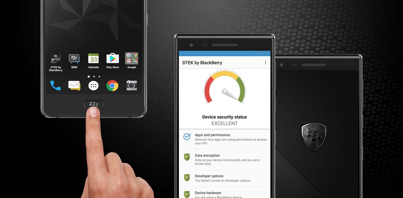BlackBerry MOTION czytnik linii papilarnych