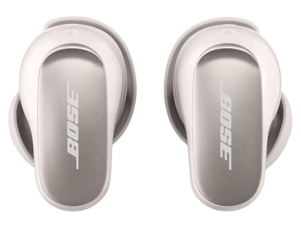 Słuchawki bezprzewodowe Bose QuietComfort Ultra Earbuds Białe - Widok lewej i prawej słuchawki