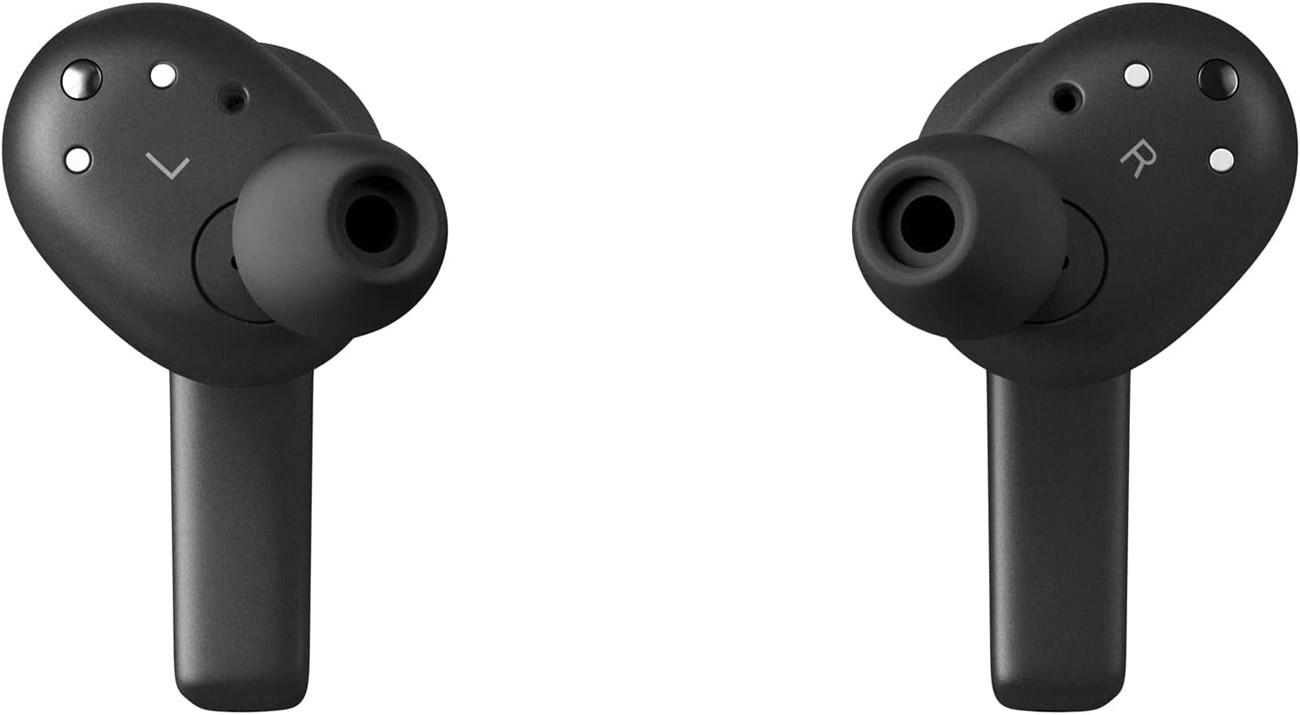 Słuchawki bezprzewodowe Bang & Olufsen Beoplay EX Black Anthracite - Widok lewej i prawej słuchawki od wewnętrznej strony