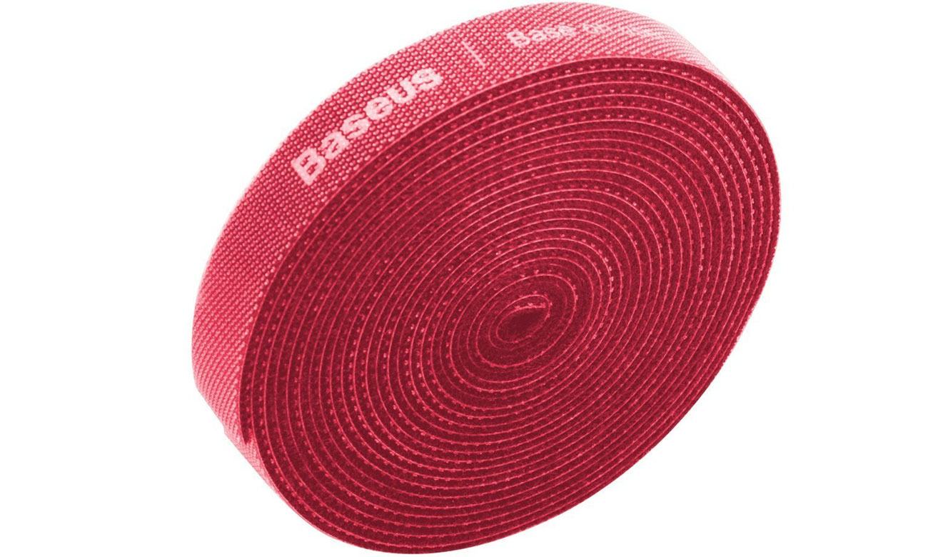 Organizer do kabli Baseus Colourful Circle Velcro Straps czerwona 3m