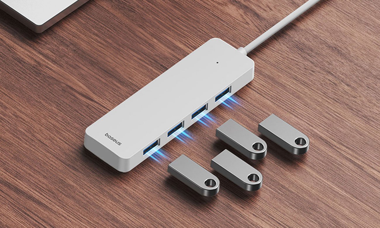 Baseus UltraJoy 4in1 USB-A HUB Lite 0,5m White