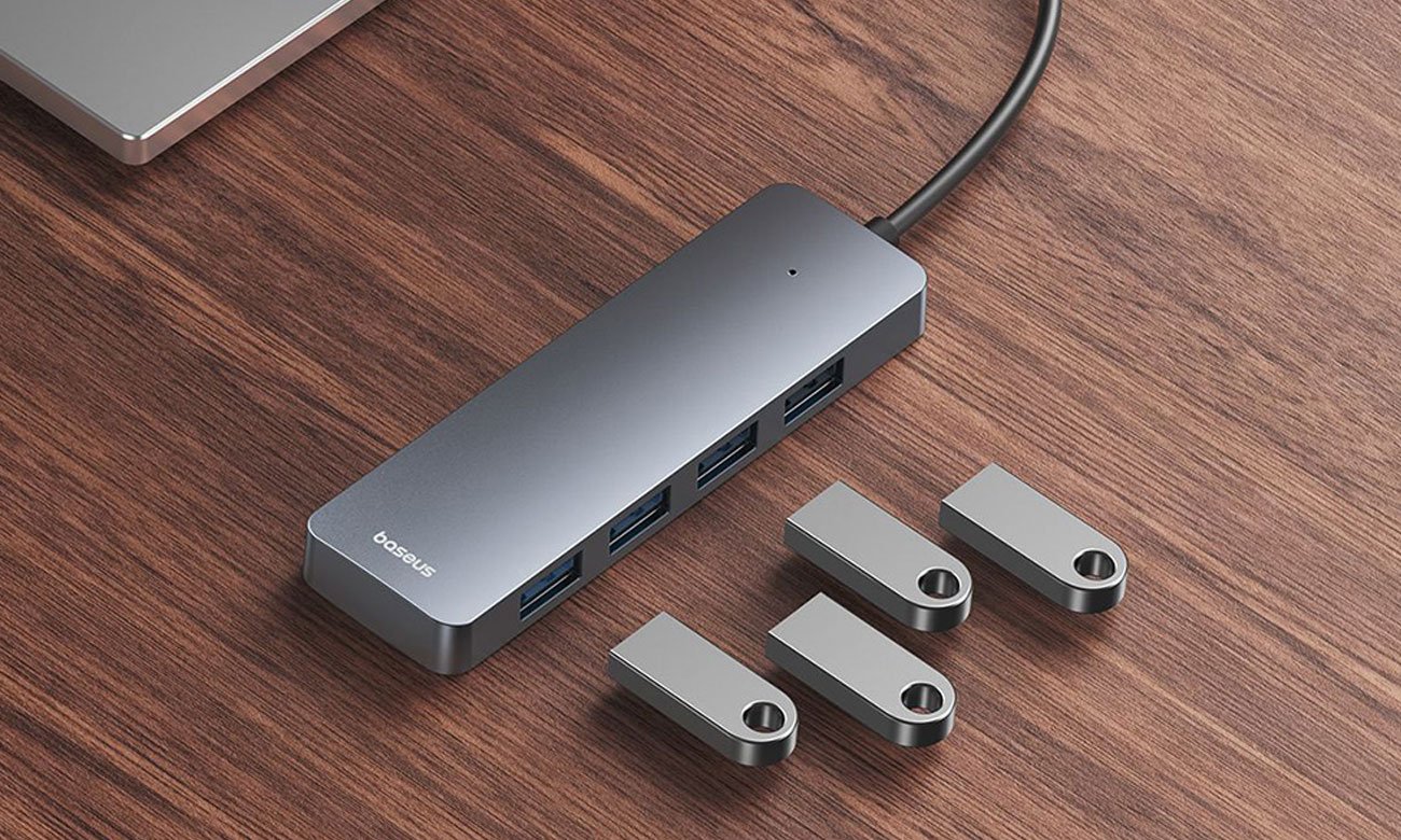 Baseus UltraJoy 4-Port HUB 100 cm Grey