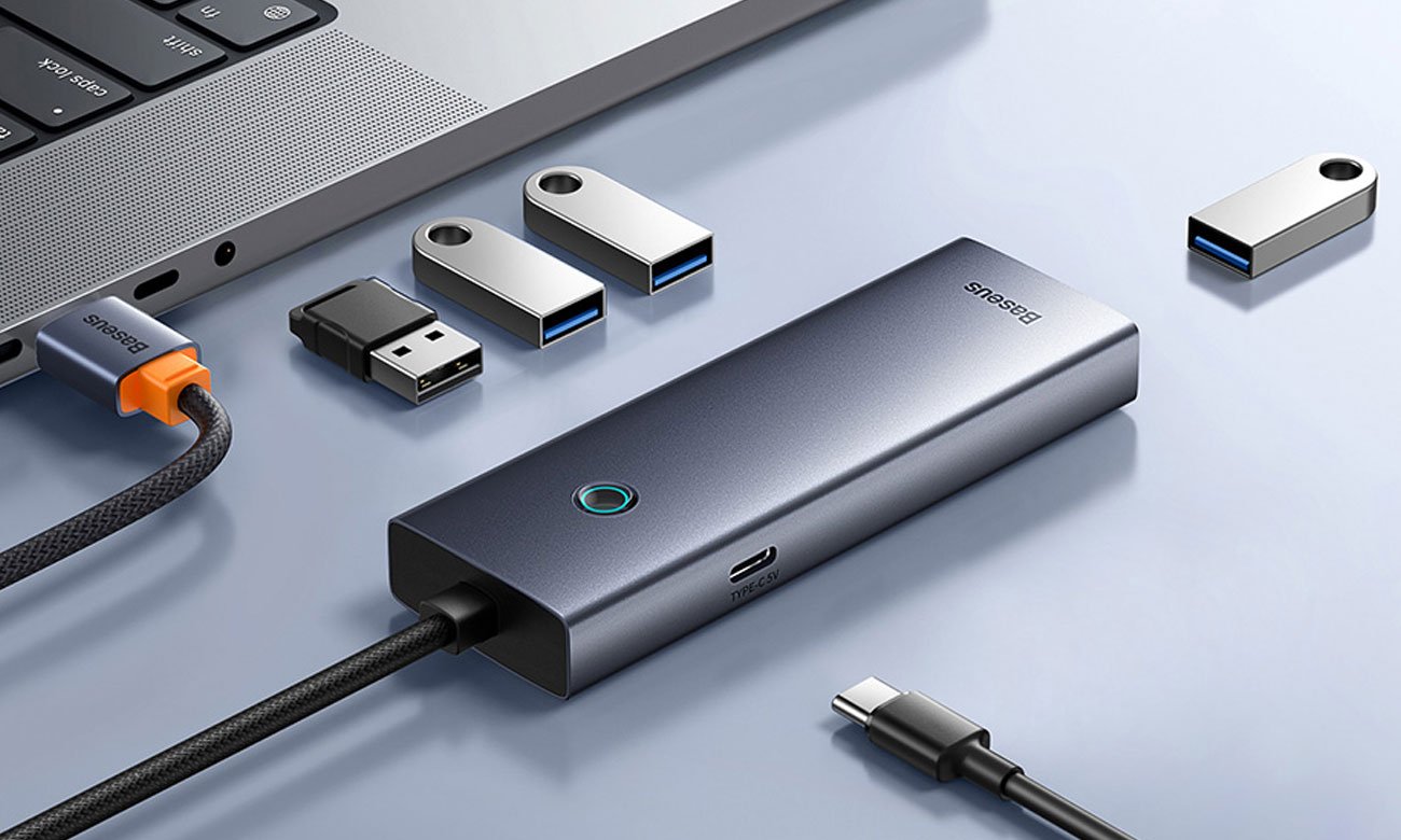 Baseus UltraJoy Series Lite 4-Port 100cm (USB - 4x USB3.0,szary)
