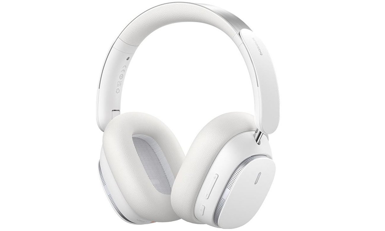 Słuchawki bezprzewodowe Baseus Bowie H1 Pro Moon White - Widok od przodu pod kątem