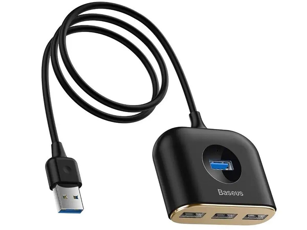 Baseus Squareround 4in1 HUB USB3.0 - 4xUSB 1m Black