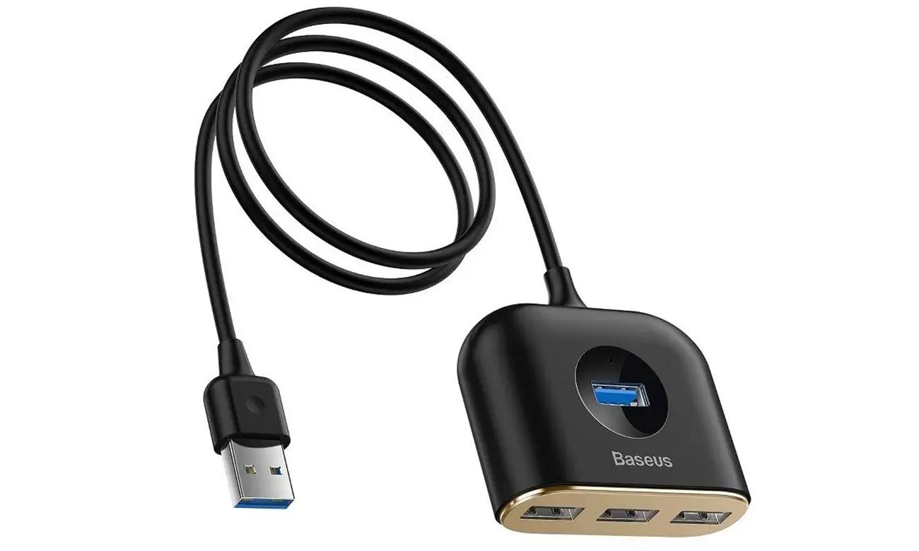 Baseus Squareround 4in1 HUB USB3.0 - 4xUSB 1m Black
