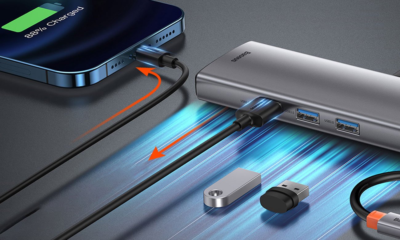 Baseus Metal Gleam Hub porty USB