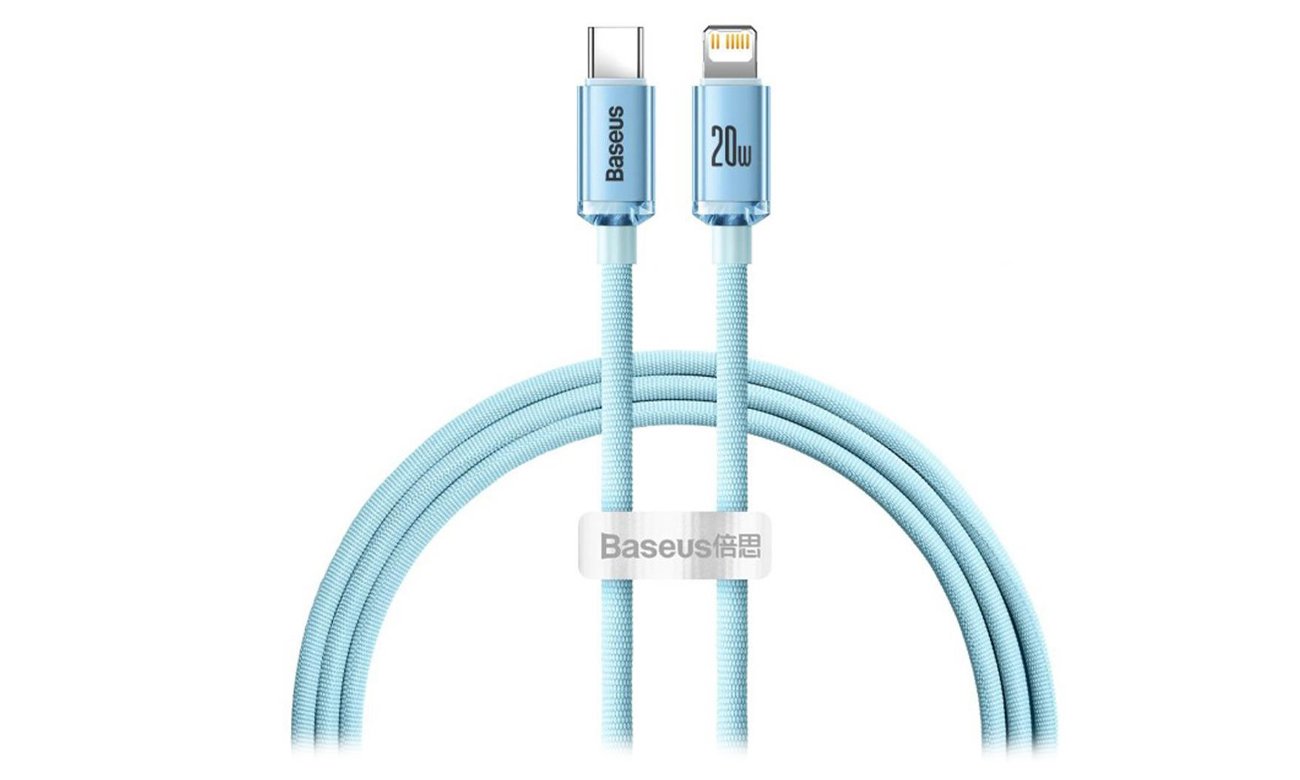 Baseus Kabel Lightning - USB-C Crystal Shine 20W 2m (niebieski)