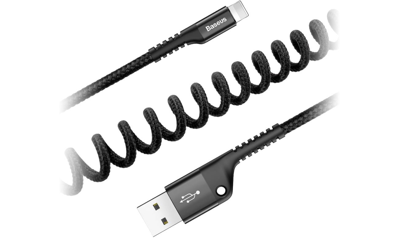 Baseus Kabel USB-A - Lightning Spring 1 m (2 A, czarny)