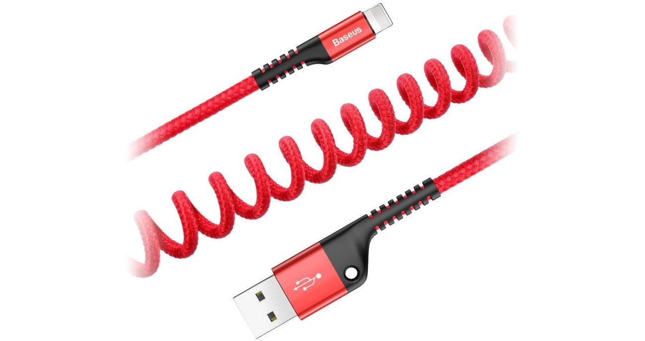 Baseus Kabel USB-A - Lightning Spring 1 m (2 A, czerwony)