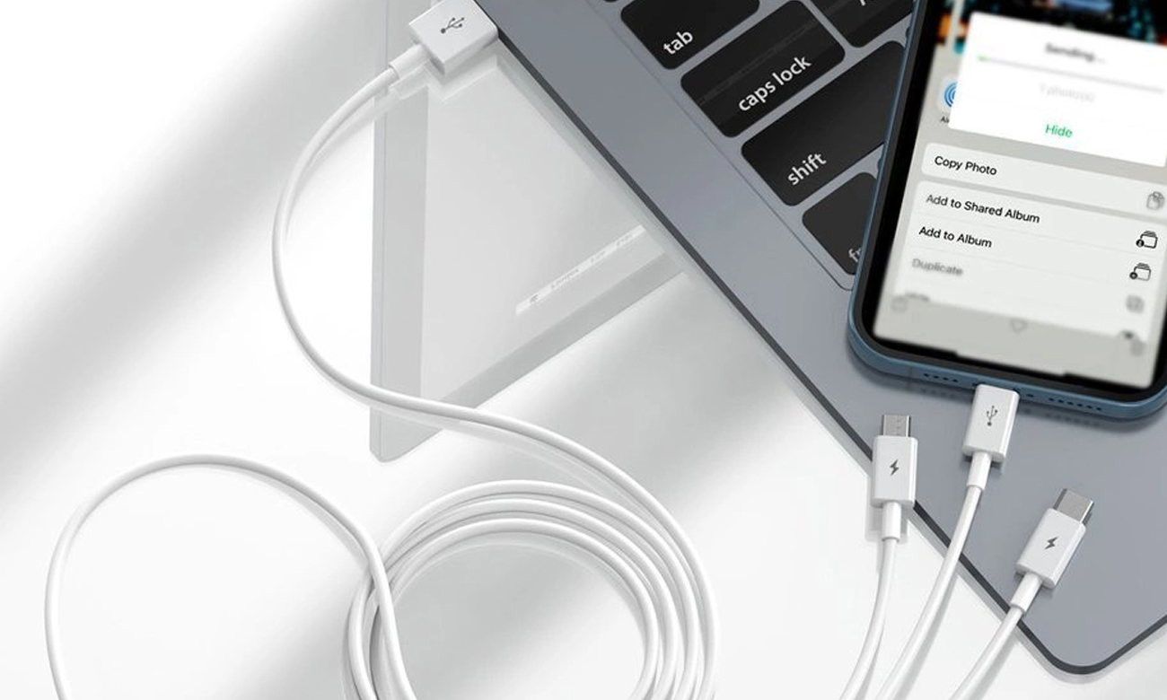 Kabel Baseus USB 3-in-1 Superior Series 1,2m Weiß