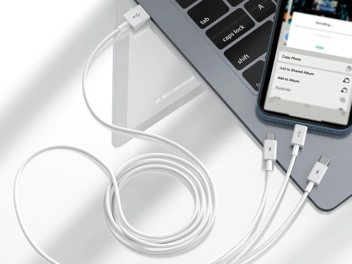 Kabel Baseus USB 3-in-1 Superior Series 1,2m Weiß