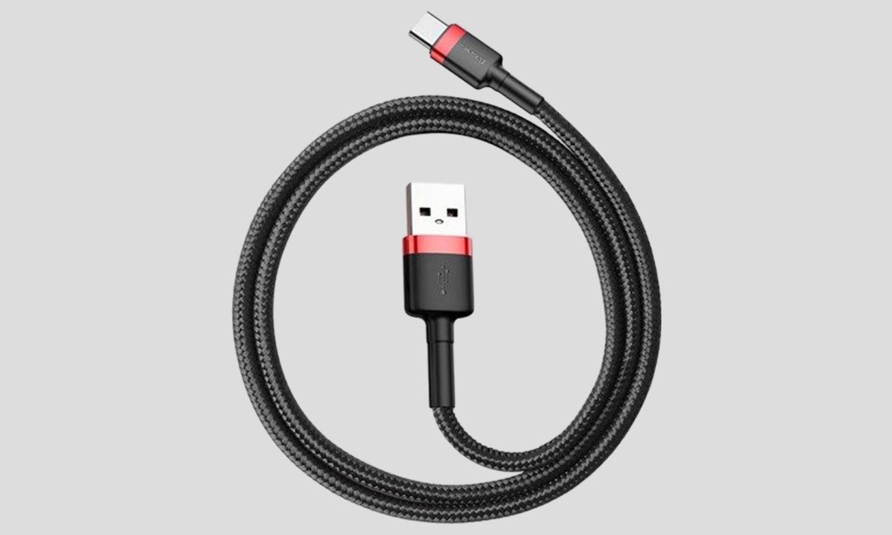 Kabel Baseus Cafule USB-A zu USB-C 0,5m Schwarz-Rot