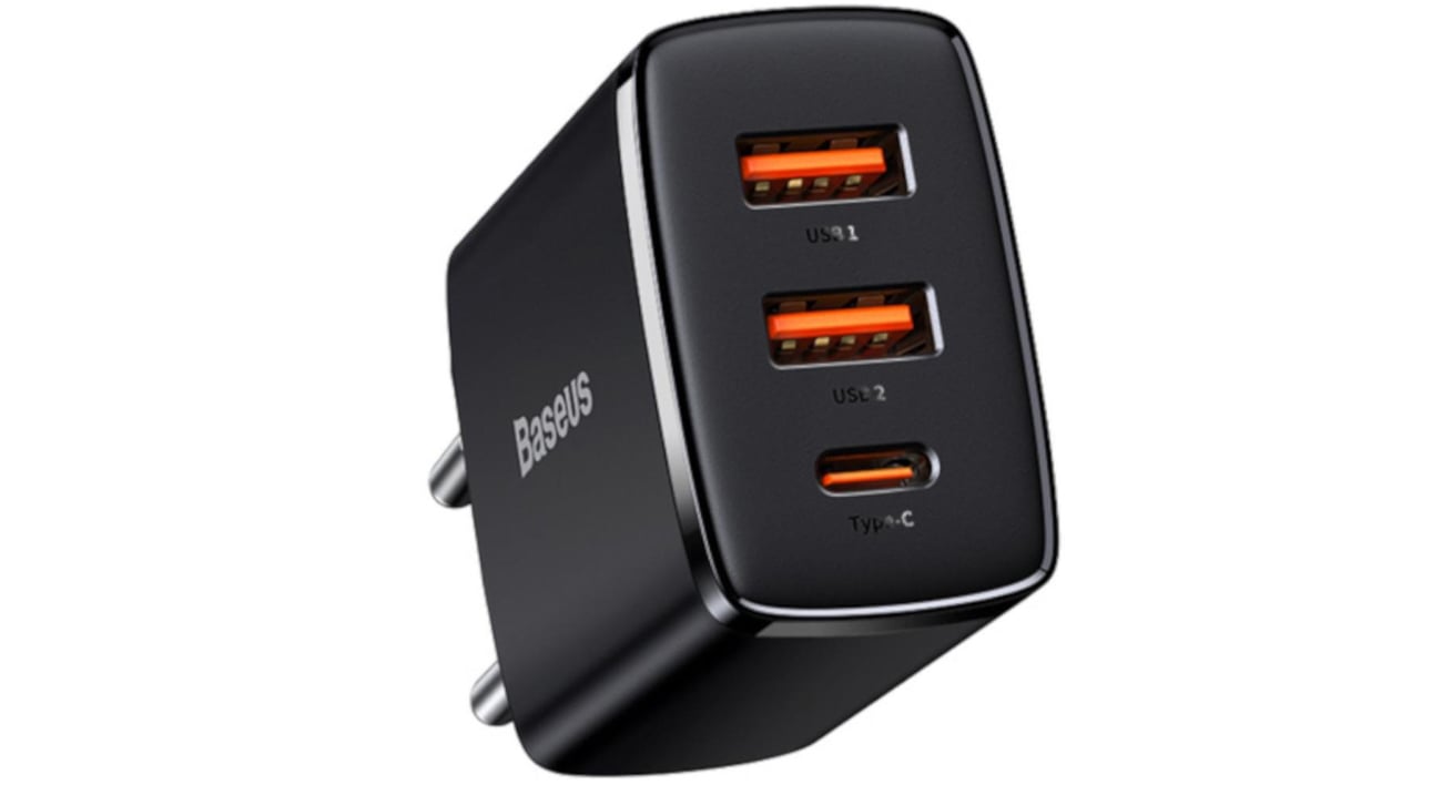 Ładowarka sieciowa Baseus USB-C, 2x USB-A 30W PD QC 3.0