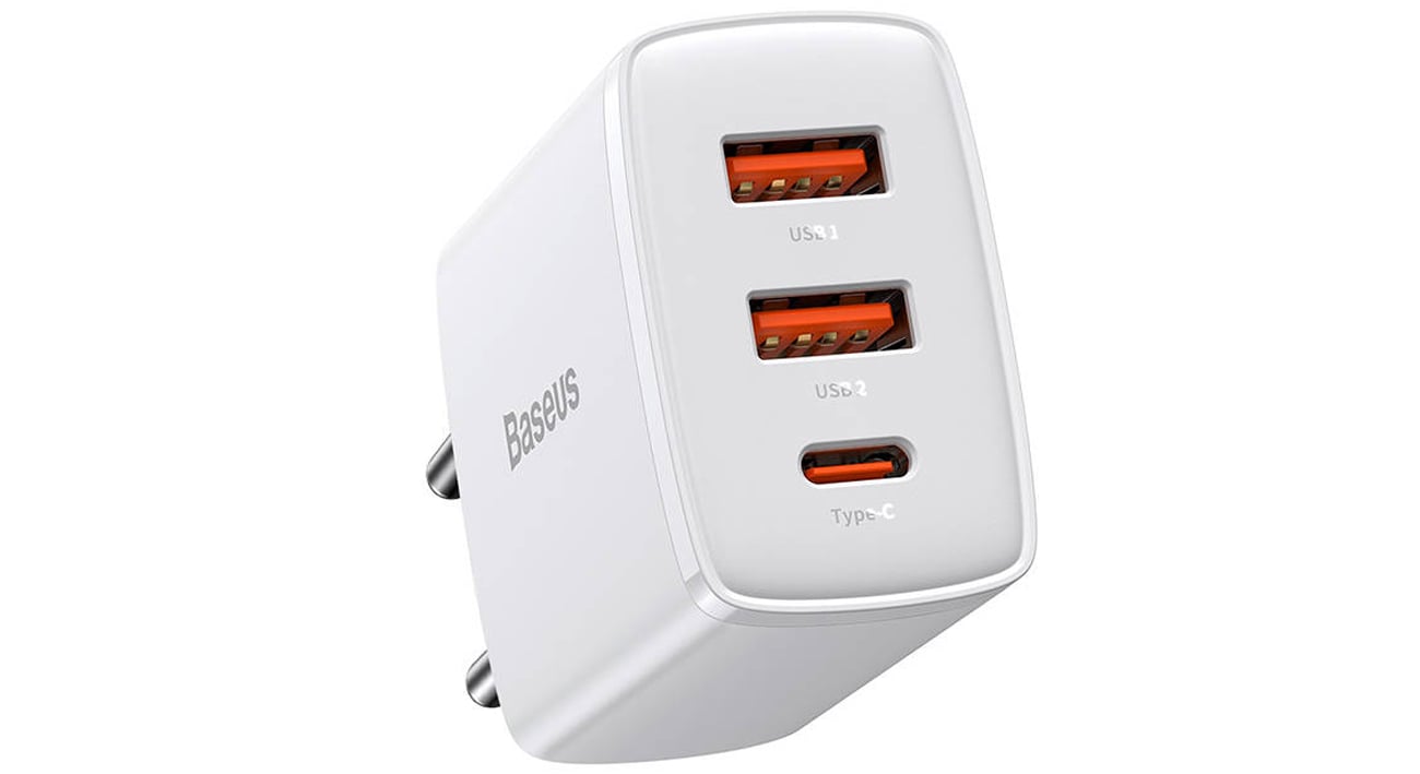 Ładowarka sieciowa Baseus USB-C, 2x USB-A 30W PD QC 3.0