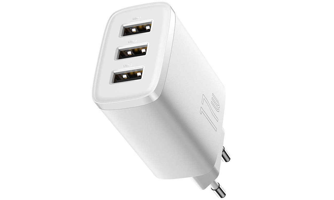 Ładowarka sieciowa Baseus 3x USB-A 17W