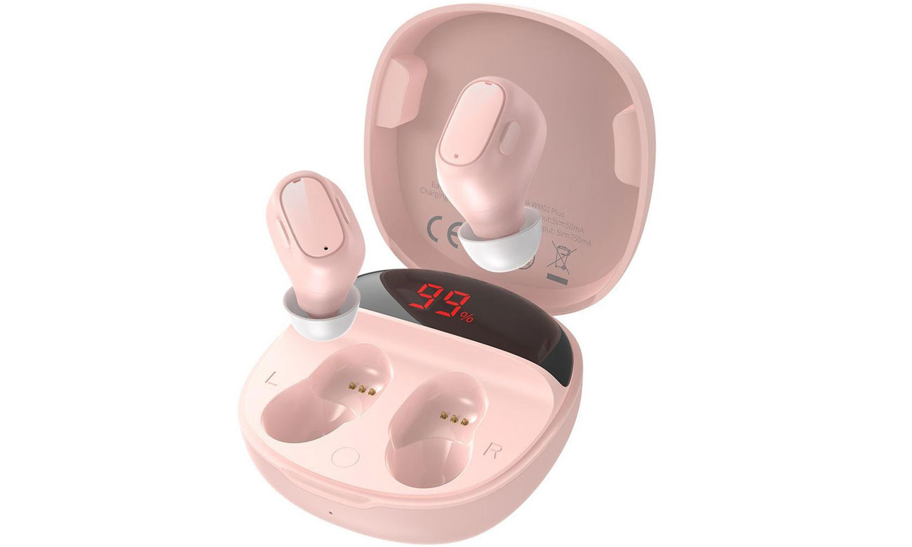 Słuchawki bezprzewodowe Baseus Encok WM01 Plus Różowe