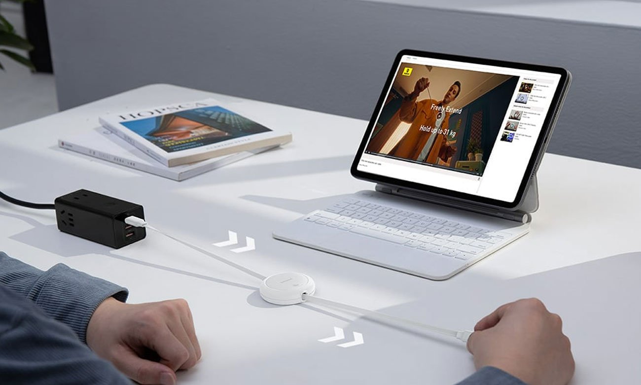 Baseus Free2Pull Mini Cable USB-C to USB-C 60W 1m White