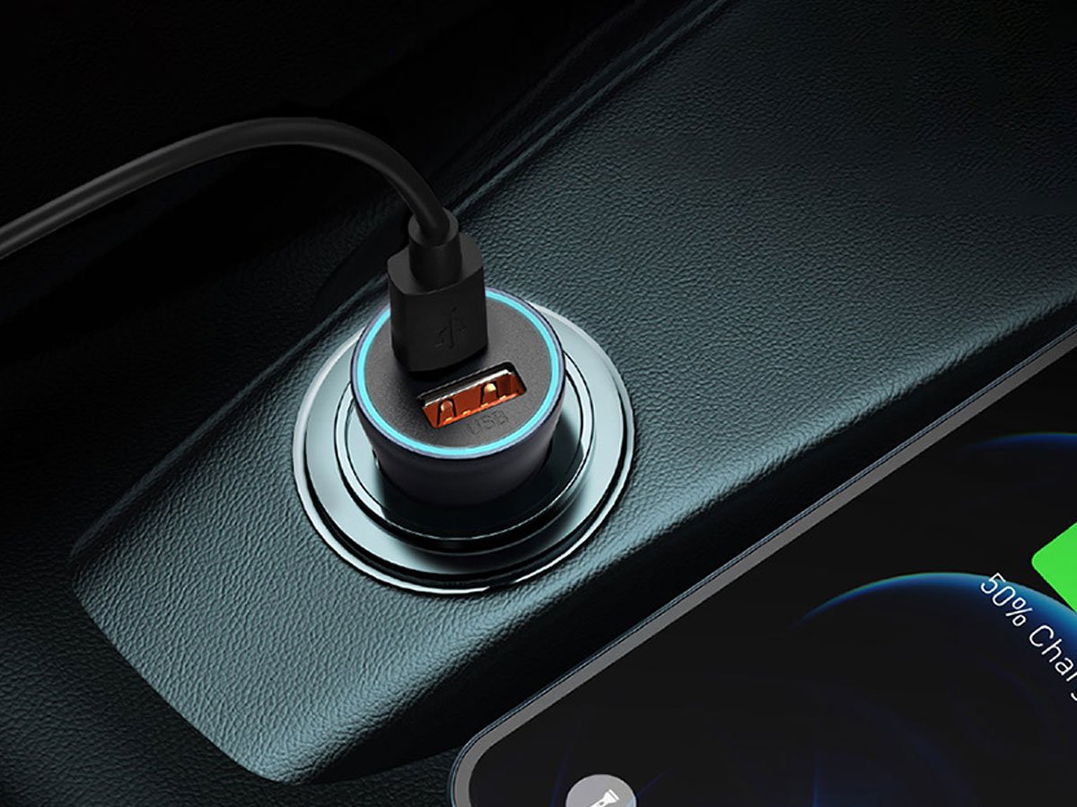 Baseus GoldenContactorPro Car Charger U+C Grey 40w+ cable
