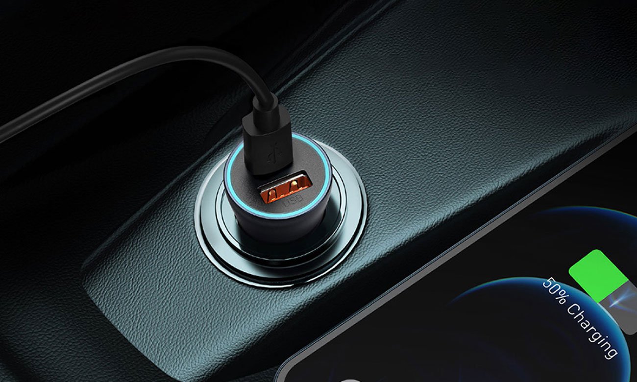Baseus GoldenContactorPro Car Charger U+C Grey 40w+ cable