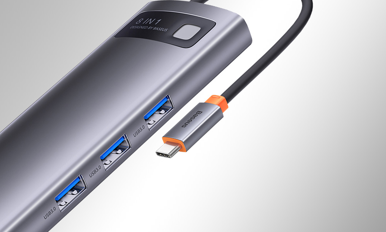 Baseus Metal Gleam Series 8-in-1 podłączanie