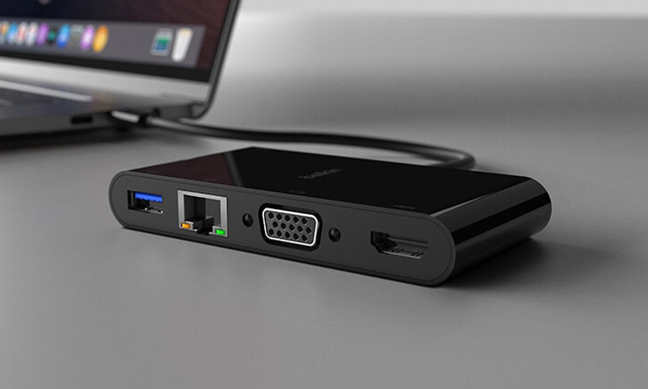 Stacja dokująca Belkin USB-C podłączony do laptopa