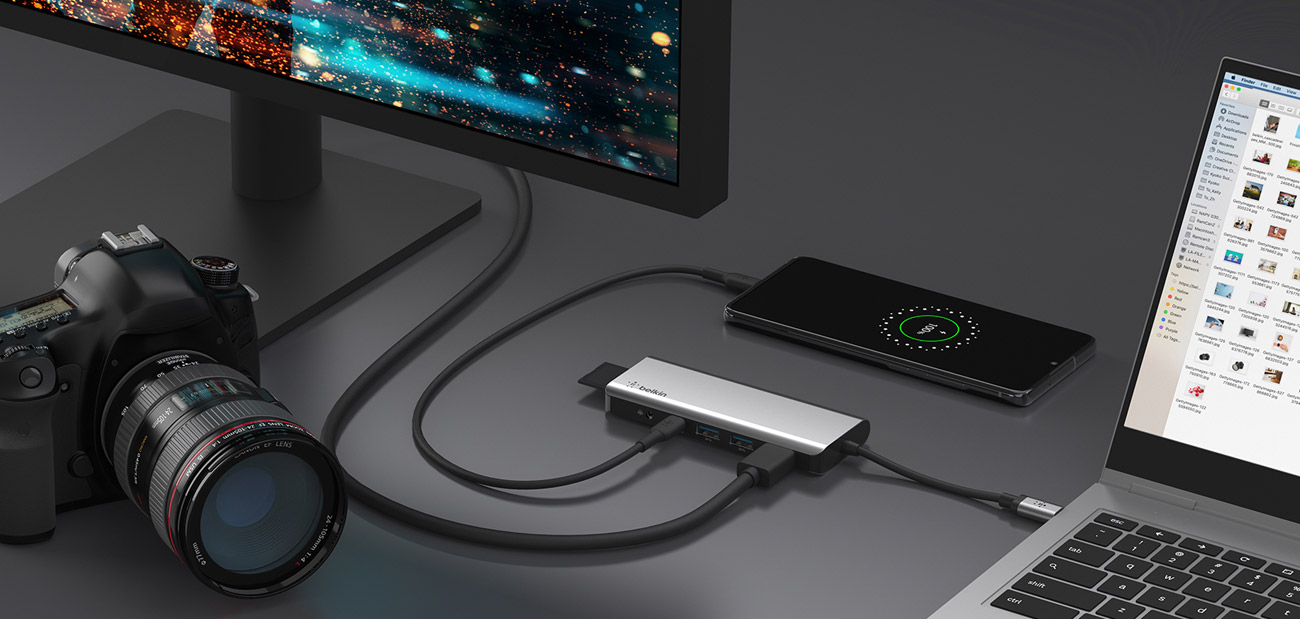 Stacja dokująca USB-C 7w1 Belkin AVC009btSGY - Rozszerz funkcjonalność Twojego laptopa