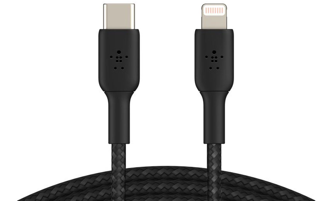 Kabel Belkin USB-C na Lightning w oplocie 2 m Czarny - Widok ogólny